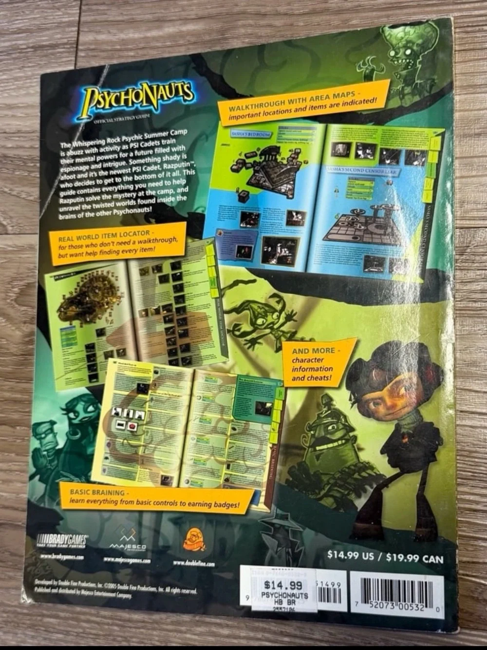 Psychonauts 2005 vintage PS2 XBOX video game strategy guide magazine manual book